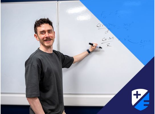 Teacher Kevin Fitzpatrick teaching.