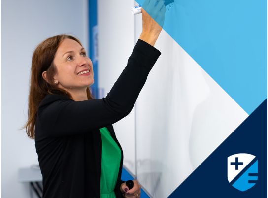 Teacher Dagmara Furman whiteboard