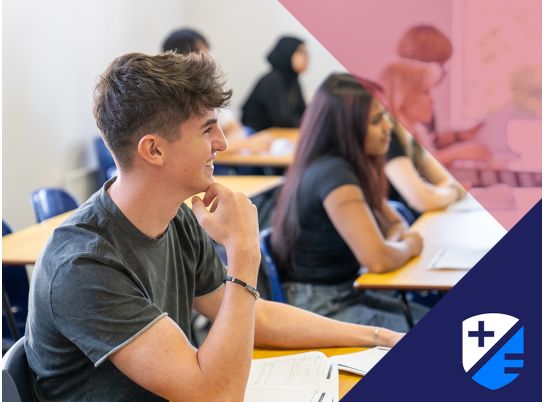 Student smiling in class