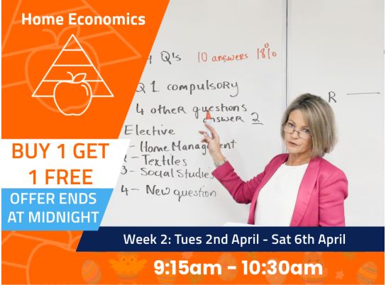 Leaving Cert Home Economics Easter Revision Course in Dublin and Online