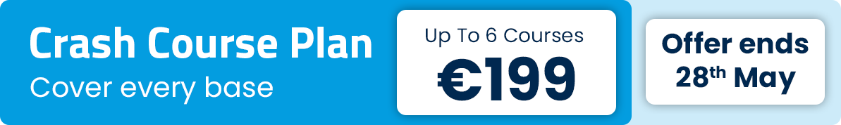 Special Offer Banner: &euro;199 for any 6 courses; offer end May 28